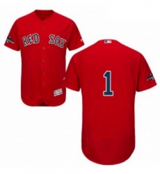 Mens Majestic Boston Red Sox 1 Bobby Doerr Red Alternate Flex Base Authentic Collection 2018 World Series Jersey