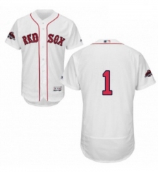 Mens Majestic Boston Red Sox 1 Bobby Doerr White Home Flex Base Authentic Collection 2018 World Series Jersey