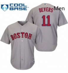 Mens Majestic Boston Red Sox 11 Rafael Devers Replica Grey Road Cool Base MLB Jersey 
