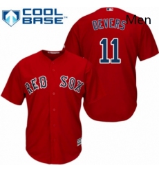Mens Majestic Boston Red Sox 11 Rafael Devers Replica Red Alternate Home Cool Base MLB Jersey 