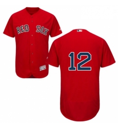 Mens Majestic Boston Red Sox 12 Brock Holt Red Alternate Flex Base Authentic Collection MLB Jersey