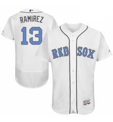 Mens Majestic Boston Red Sox 13 Hanley Ramirez Authentic White 2016 Fathers Day Fashion Flex Base MLB Jersey