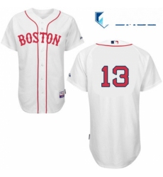Mens Majestic Boston Red Sox 13 Hanley Ramirez Authentic White New Cool Base MLB Jersey