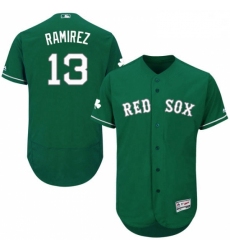 Mens Majestic Boston Red Sox 13 Hanley Ramirez Green Celtic Flexbase Authentic Collection MLB Jersey
