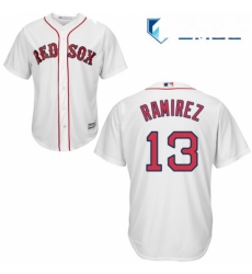 Mens Majestic Boston Red Sox 13 Hanley Ramirez Replica White Home Cool Base MLB Jersey