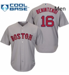 Mens Majestic Boston Red Sox 16 Andrew Benintendi Replica Grey Road Cool Base MLB Jersey