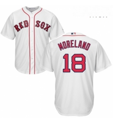 Mens Majestic Boston Red Sox 18 Mitch Moreland Replica White Home Cool Base MLB Jersey
