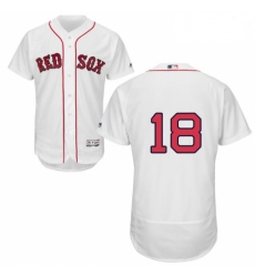 Mens Majestic Boston Red Sox 18 Mitch Moreland White Flexbase Authentic Collection MLB Jersey