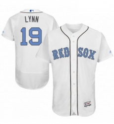 Mens Majestic Boston Red Sox 19 Fred Lynn Authentic White 2016 Fathers Day Fashion Flex Base MLB Jersey