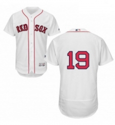 Mens Majestic Boston Red Sox 19 Fred Lynn White Home Flex Base Authentic Collection MLB Jersey
