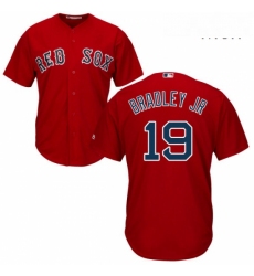 Mens Majestic Boston Red Sox 19 Jackie Bradley Jr Replica Red Alternate Home Cool Base MLB Jersey 