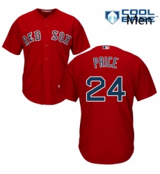 Mens Majestic Boston Red Sox 24 David Price Replica Red Alternate Home Cool Base MLB Jersey