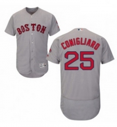 Mens Majestic Boston Red Sox 25 Tony Conigliaro Grey Road Flex Base Authentic Collection MLB Jersey