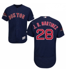 Mens Majestic Boston Red Sox 28 J D Martinez Navy Blue Alternate Flex Base Authentic Collection 2018 World Series Jersey