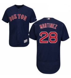 Mens Majestic Boston Red Sox 28 J D Martinez Navy Blue Alternate Flex Base Authentic Collection MLB Jersey 