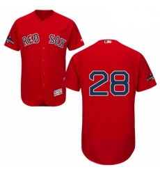 Mens Majestic Boston Red Sox 28 J D Martinez Red Alternate Flex Base Authentic Collection 2018 World Series Jersey