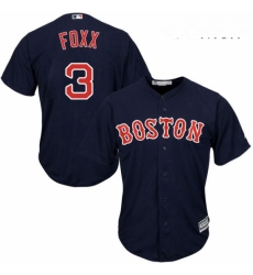 Mens Majestic Boston Red Sox 3 Jimmie Foxx Replica Navy Blue Alternate Road Cool Base MLB Jersey