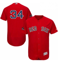 Mens Majestic Boston Red Sox 34 David Ortiz Red Alternate Flex Base Authentic Collection 2018 World Series Jersey 