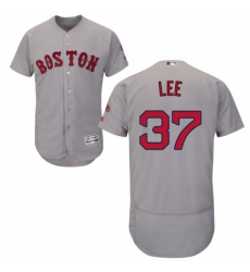 Mens Majestic Boston Red Sox 37 Bill Lee Grey Road Flex Base Authentic Collection MLB Jersey