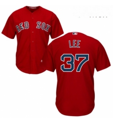 Mens Majestic Boston Red Sox 37 Bill Lee Replica Red Alternate Home Cool Base MLB Jersey