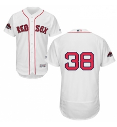 Mens Majestic Boston Red Sox 38 Rusney Castillo White Home Flex Base Authentic Collection 2018 World Series Jersey