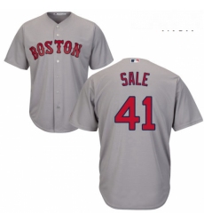 Mens Majestic Boston Red Sox 41 Chris Sale Replica Grey Road Cool Base MLB Jersey