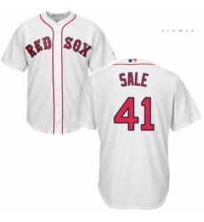 Mens Majestic Boston Red Sox 41 Chris Sale Replica White Home Cool Base MLB Jersey