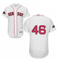 Mens Majestic Boston Red Sox 46 Craig Kimbrel White Home Flex Base Authentic Collection 2018 World Series Jersey