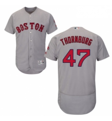 Mens Majestic Boston Red Sox 47 Tyler Thornburg Grey Flexbase Authentic Collection MLB Jersey