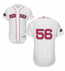 Mens Majestic Boston Red Sox 56 Joe Kelly White Home Flex Base Authentic Collection 2018 World Series Jersey
