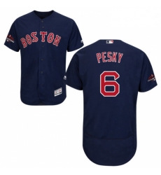 Mens Majestic Boston Red Sox 6 Johnny Pesky Navy Blue Alternate Flex Base Authentic Collection 2018 World Series Jersey 