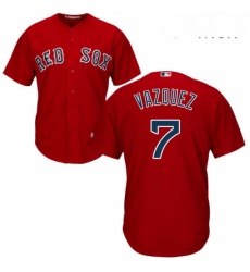 Mens Majestic Boston Red Sox 7 Christian Vazquez Replica Red Alternate Home Cool Base MLB Jersey