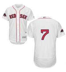 Mens Majestic Boston Red Sox 7 Christian Vazquez White Home Flex Base Authentic Collection 2018 World Series Jersey