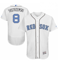 Mens Majestic Boston Red Sox 8 Carl Yastrzemski Authentic White 2016 Fathers Day Fashion Flex Base MLB Jersey