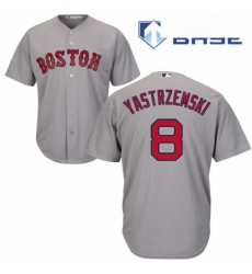 Mens Majestic Boston Red Sox 8 Carl Yastrzemski Replica Grey Road Cool Base MLB Jersey