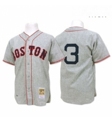 Mens Mitchell and Ness 1936 Boston Red Sox 3 Jimmie Foxx Authentic Grey Throwback MLB Jersey