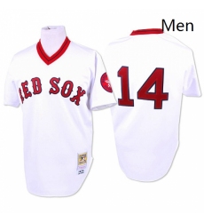 Mens Mitchell and Ness 1975 Boston Red Sox 14 Jim Rice Authentic White Throwback MLB Jersey