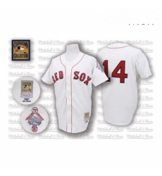 Mens Mitchell and Ness 1987 Boston Red Sox 14 Jim Rice Authentic White Throwback MLB Jersey