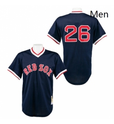 Mens Mitchell and Ness 1991 Boston Red Sox 26 Wade Boggs Replica Navy Blue Throwback MLB Jersey