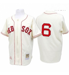 Mens Mitchell and Ness Boston Red Sox 6 Johnny Pesky Authentic Cream Throwback MLB Jersey