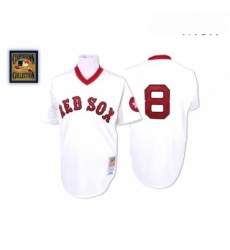 Mens Mitchell and Ness Boston Red Sox 8 Carl Yastrzemski Authentic White Throwback MLB Jersey