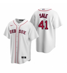 Mens Nike Boston Red Sox 41 Chris Sale White Home Stitched Baseball Jerse
