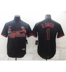Men's St Louis Cardinals #1 Ozzie Smith Lights Out Black Fashion Stitched MLB Cool Base Nike Jersey