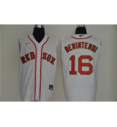 Red Sox 16 Andrew Benintendi White Nike Cool Base Sleeveless Jersey