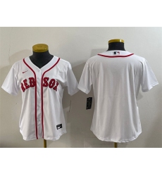 Women Boston Red Sox Blank White Cool Base Stitched Jersey