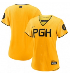 Women Pittsburgh Pirates Blank Gold 2023 City Connect Stitched Jersey