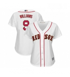 Womens Boston Red Sox 9 Ted Williams Authentic White 2019 Gold Program Cool Base Baseball Jersey