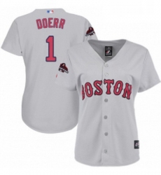 Womens Majestic Boston Red Sox 1 Bobby Doerr Authentic Grey Road 2018 World Series Champions MLB Jersey