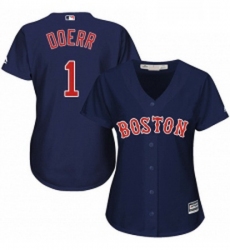 Womens Majestic Boston Red Sox 1 Bobby Doerr Authentic Navy Blue Alternate Road MLB Jersey