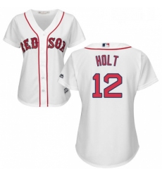 Womens Majestic Boston Red Sox 12 Brock Holt Authentic White Home MLB Jersey
